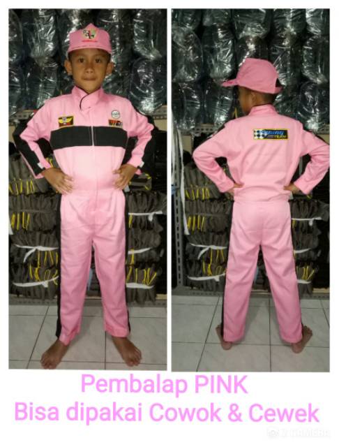 Baju/stelan/kostume profesi pembalap anak2 tk dan sd