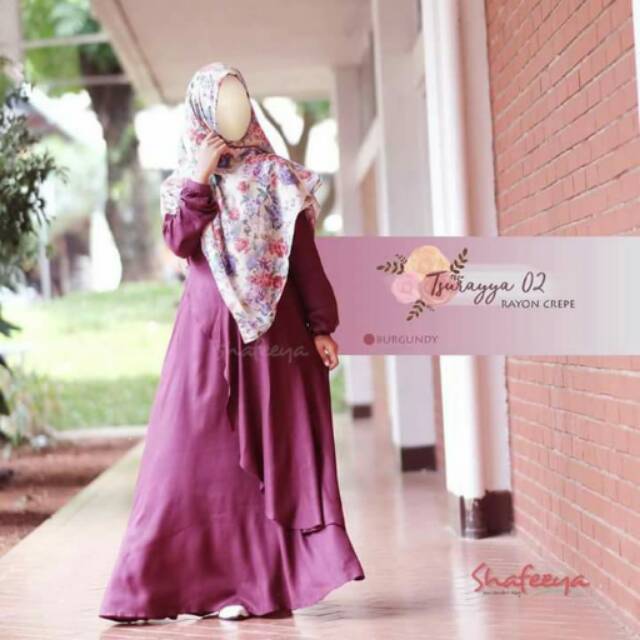 Gamis shafeeya tsurayya burgundy