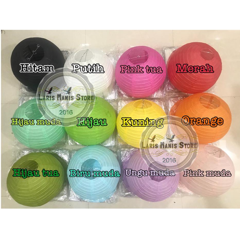BANTING HARGA  Lampion kertas bulat 20cm - lampion - lampion gantung - lampion bulat  GROSIR OPEN