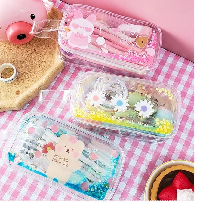 

Top Produk.. Tempat pensil Kotak Pensil Tas kosmetik GLITTER Quicksand Liquid Cute Animal