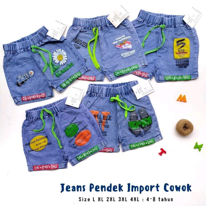 Celana Pendek Jeans Jins Import Anak Laki Laki2 owok 4 5 6 7 8 Tahun