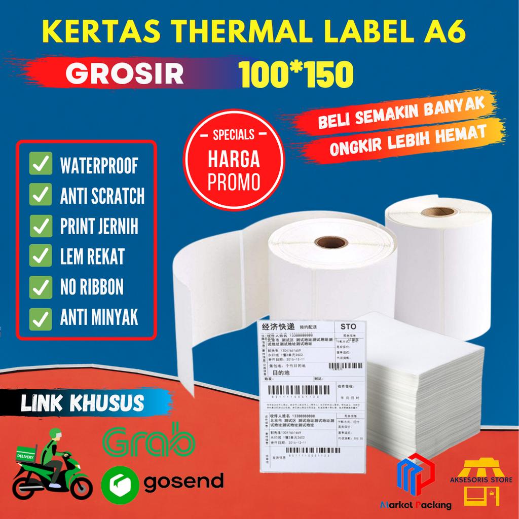 

KHUSUS GOSEND KERTAS THERMAL LABEL STICKER BARCODE 100X150 UKURAN A6