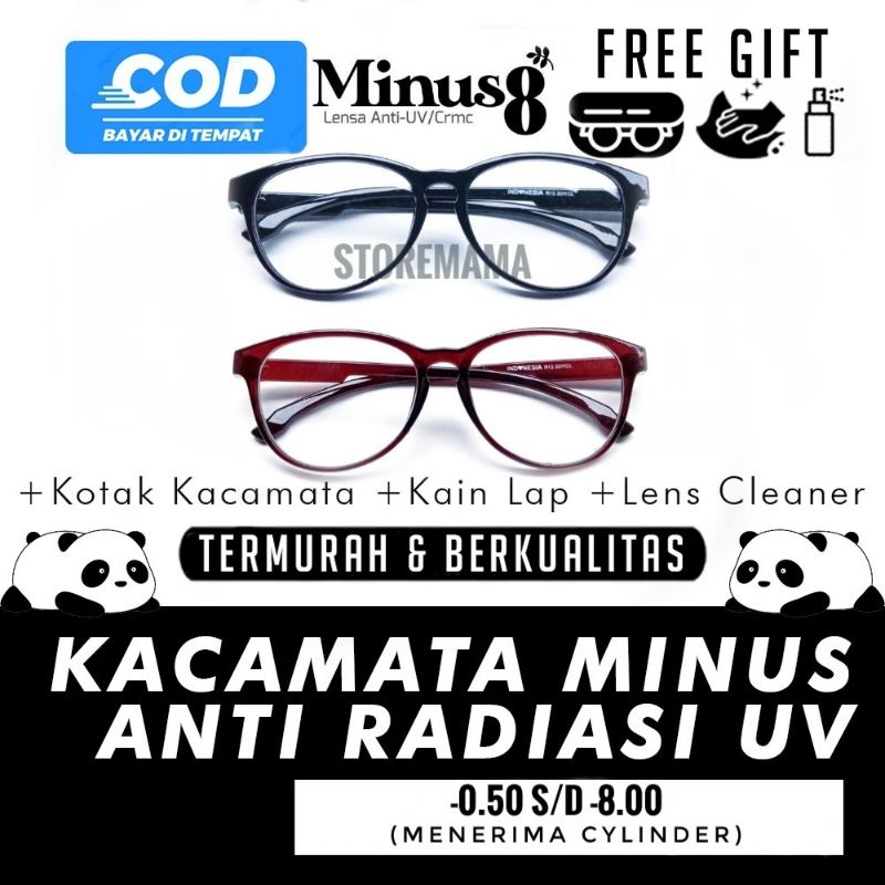 Kacamata Resep Custom Lensa Minus Silinder 8 7 6 5 4 3 2 1 Mines Min Cylinder Mins 1.5 0.5 Wanita Pr