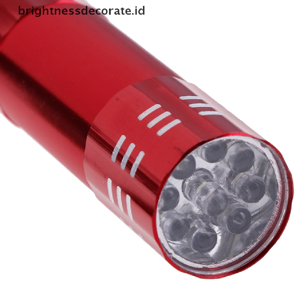 [birth] Mini aluminum uv ultra violet 9 led flashlight torch light lamp [ID]