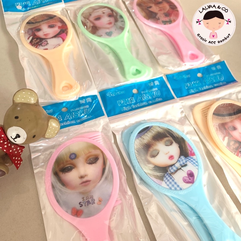 Cermin kaca sisir 6pc doll Lol grosir lusinan