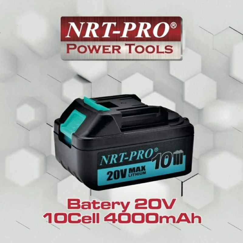 Baterai Cordless NRT Pro 4000mAh 10 Cell  Batere Mesin Bor Cordless Original NRT-Pro 4.0Ah 20V LXT