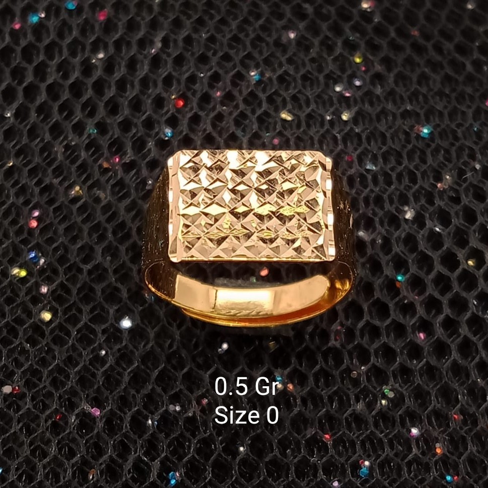 Cincin Anak Emas 17K Kadar 750 - model stempel slep berat 0.5 gram - 3012