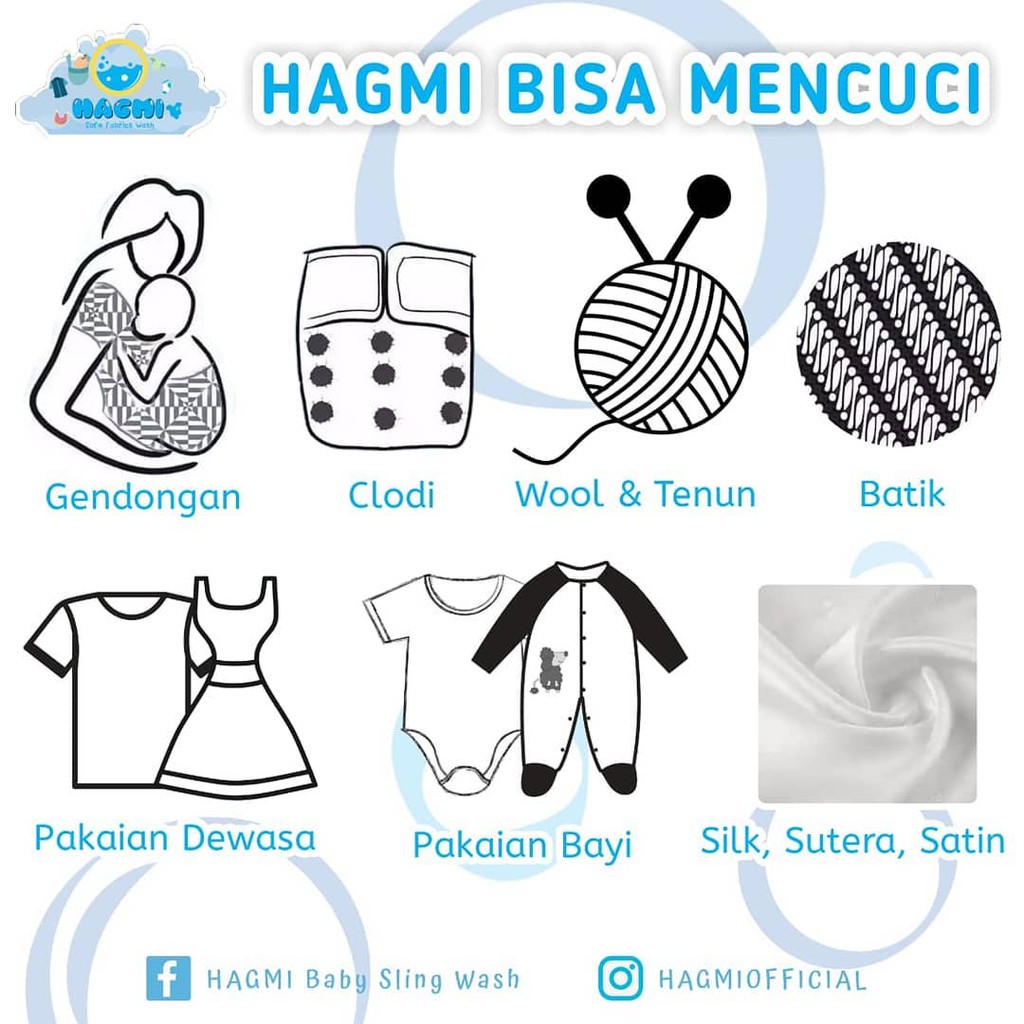 Hagmi Babysling Wash 50ml - Sabun Detergent pencuci khusus gendongan bayi Botol Mini