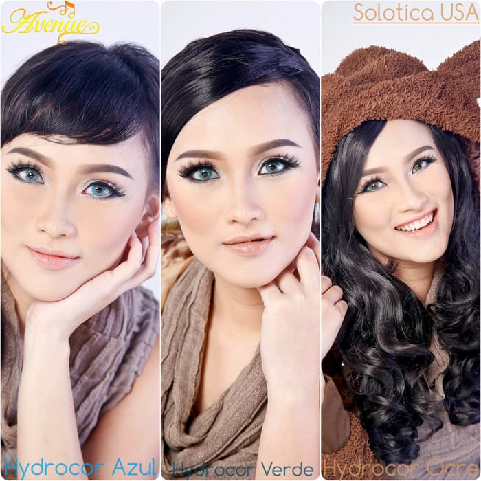 Softlens Avenue Solotica Hydrocor Warna Quartzo Ice Verde Grafite Azul Ocre Mel