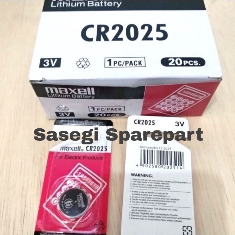 Baterai Maxell CR2025 Lithium 3V Maxell 2025 Original