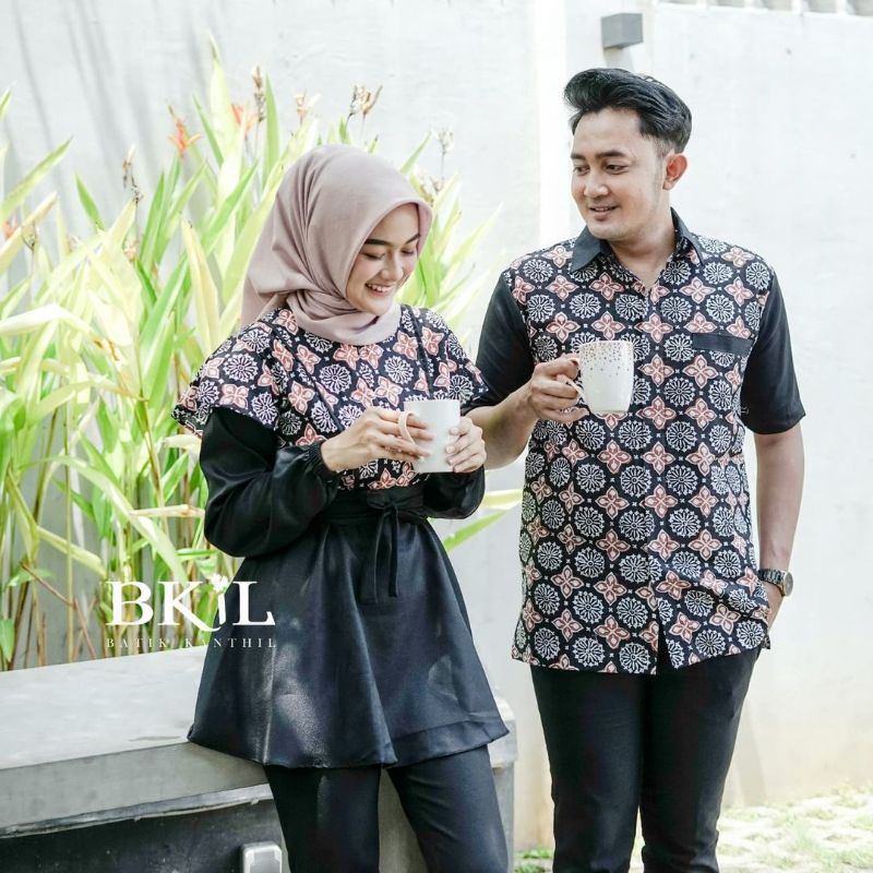 Batik wanita ASJ SA HRB026 Kenongo Kemeja Tosca Pendek-2