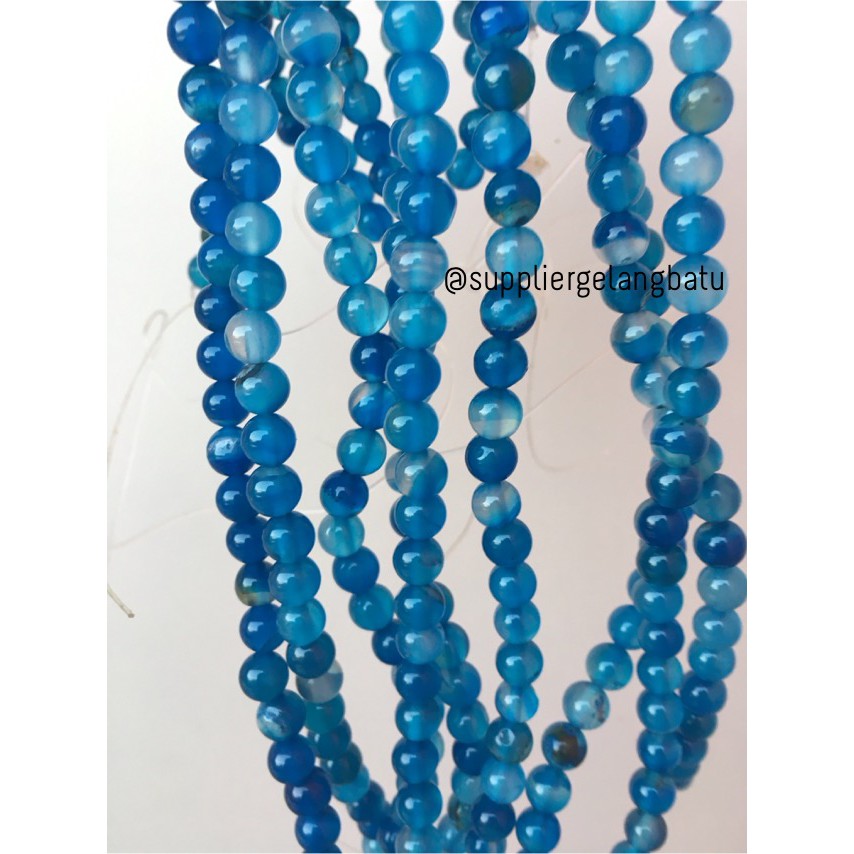 6mm aquamarine kilap grade natural aksesoris korea gelang kalung batu beads supplier aksesoris craft