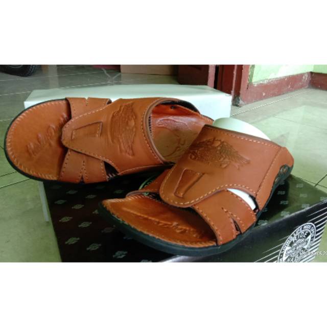 Sandal kulit Pria Harley Davidson
