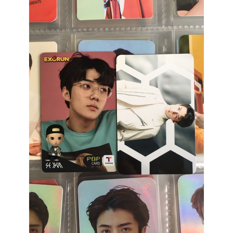 [2 PC] photocard pc sehun exo coming over + t-money exorun
