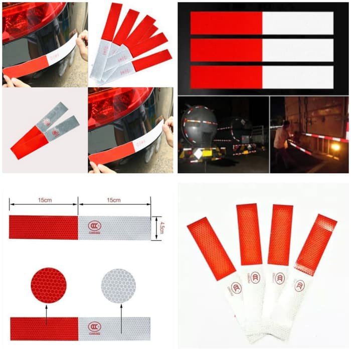 Stiker Reflector Pemantul Cahaya Stikcer Reflective Warning Sign Merah