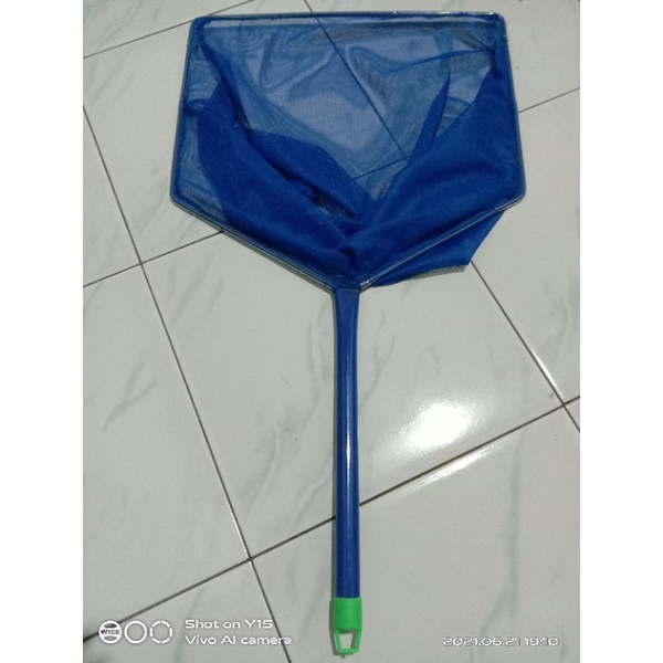 seser ikan kain halus 40cm.gagang pipa besi 30cm