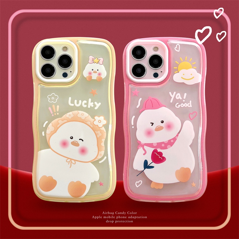 Casing Silikon tpu Iphone 11 12 13PROMAX X XS XR XSMAX 6 / 7 / 8 + shockproof Motif Bebek Beruang pink