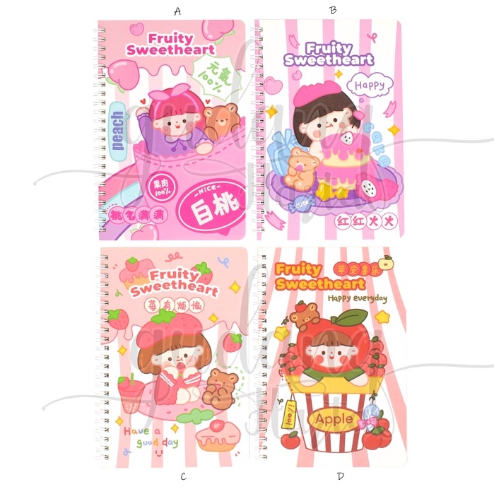 

GCC Notebook A5 Spiral Fruity Sweet Heart Buku Motif Hati Unik GCC 308157