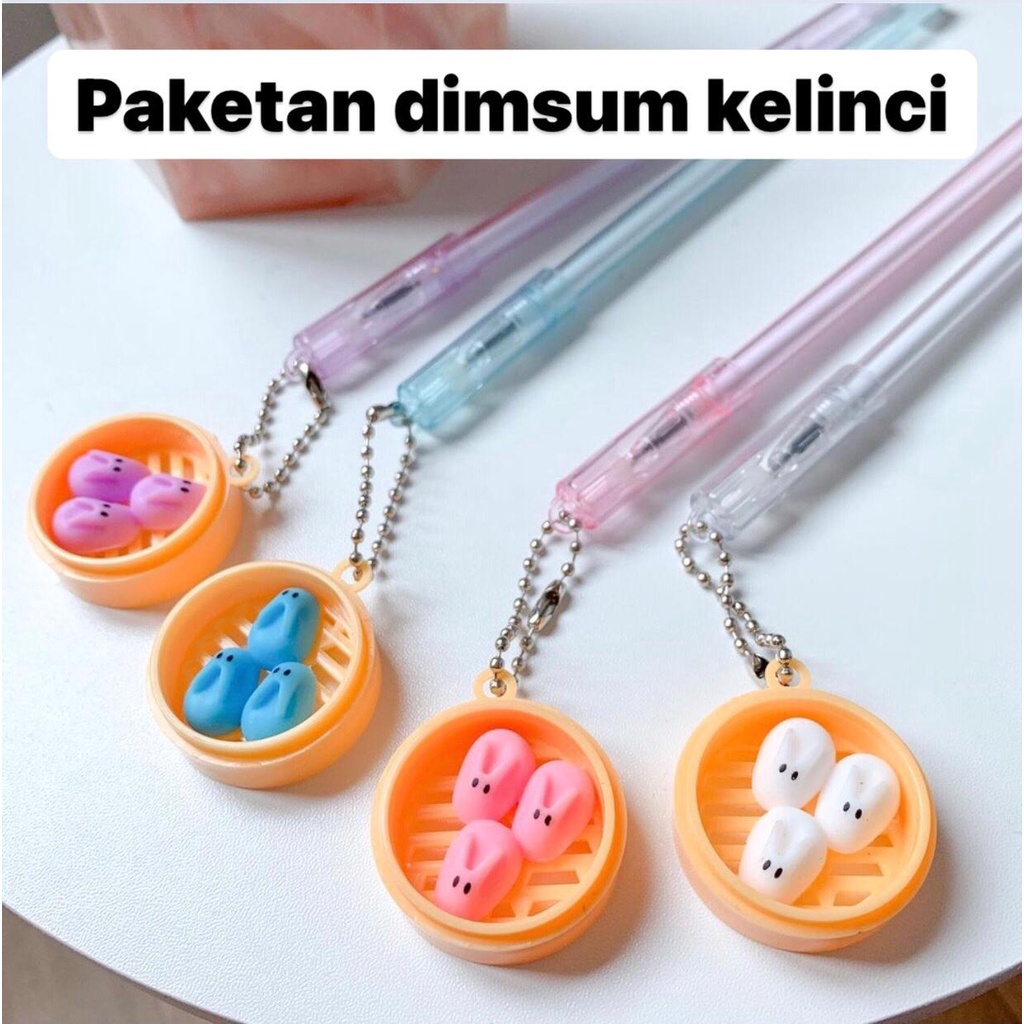 

PAKETAN PEN DIMSUM KELINCI BUNDLE PULPEN GEL DIMSUM KELINCI LUCU PEN LUCU PEN MURAH PULPEN GEL