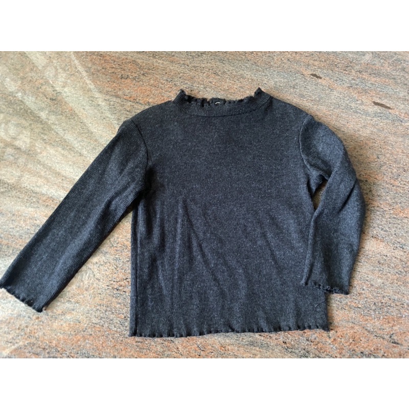 Zara girl long sleeved top in grey size 12-18m preloved