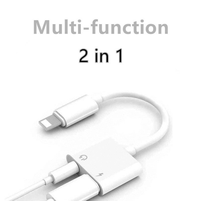 Adapter Lightning to AUX 3.5mm Headphone + Lightning for iPhone