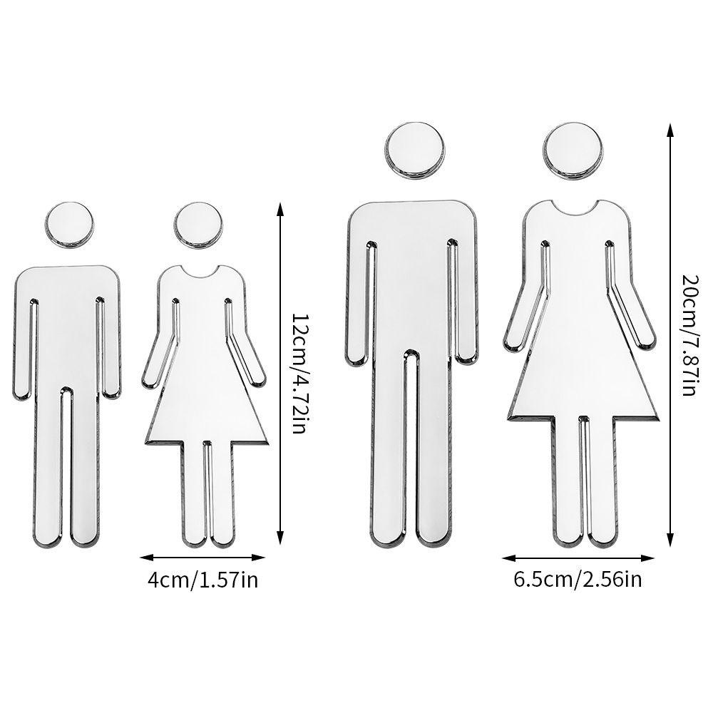 Solighter 3D Toilet Sign Prompt Aksesoris Perekat Diri Kamar Mandi Restroom Toilet DIY Pintu Plakat
