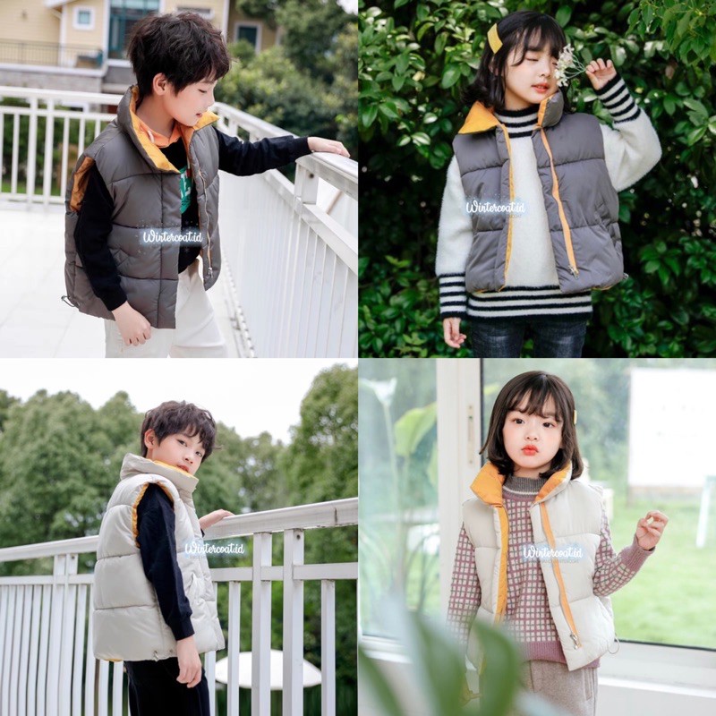 Padding vest kids rompi winter anak Arya musim dingin padded jacket jaket hangat cewek cowok import