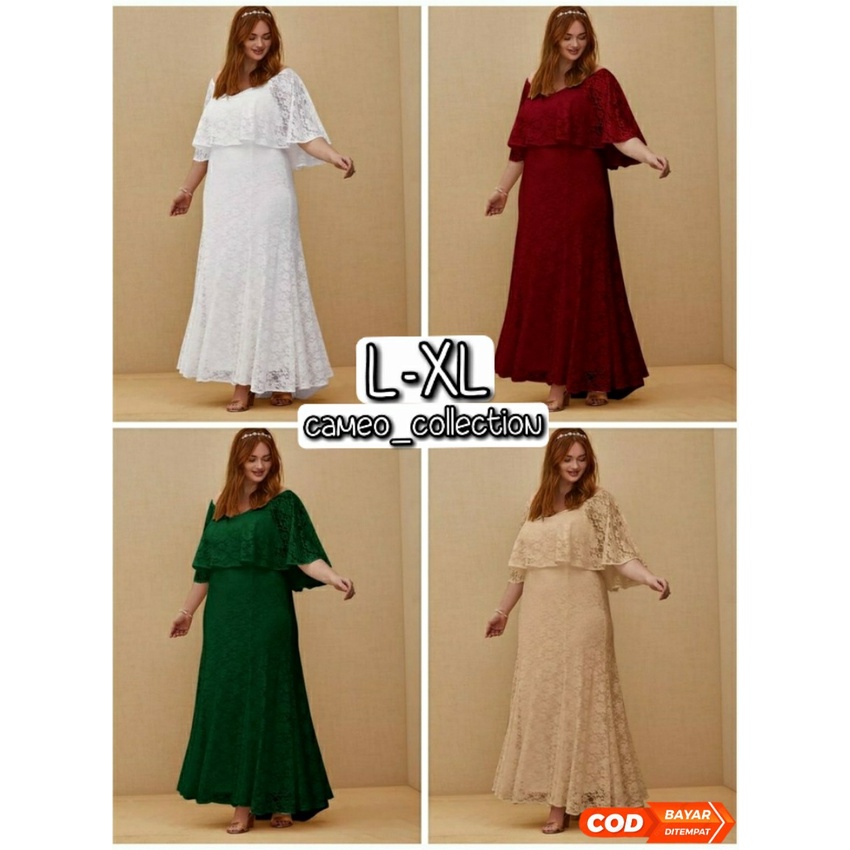 ( COD ) DRESS DAISY DRESS BRUKAT GLITTER LONGDRESS JUMBO DRESS WANITA GAUN PESTA DRESS PESTA JUMBO S