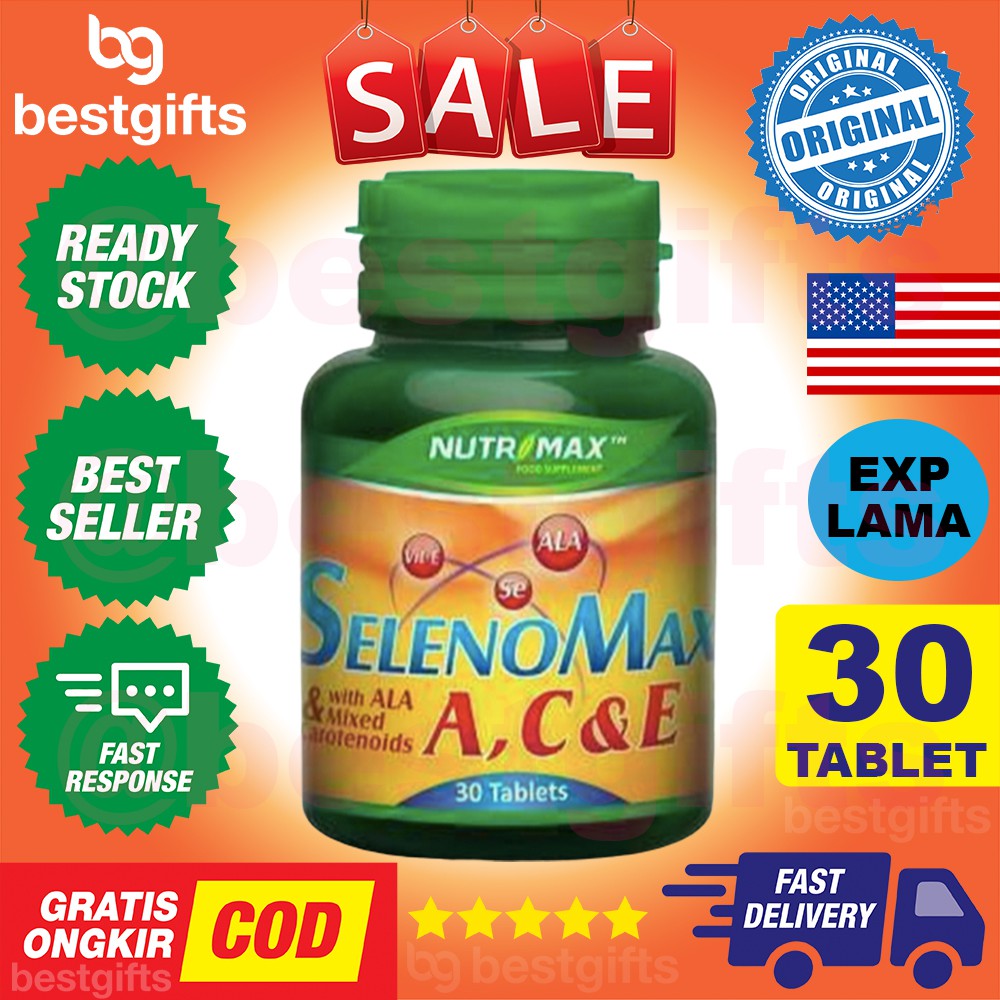 NUTRIMAX IM SHIELD SELENOMAX SELENO MAX VITAMIN A C E ACE ANTI OKSIDAN AGING SELENIUM PENUAAN DINI 30 TABLET