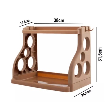 [ Cinicini ] Rak Bumbu Pisau 2 Tingkat Tempat Rak Bumbu Dan Pisau