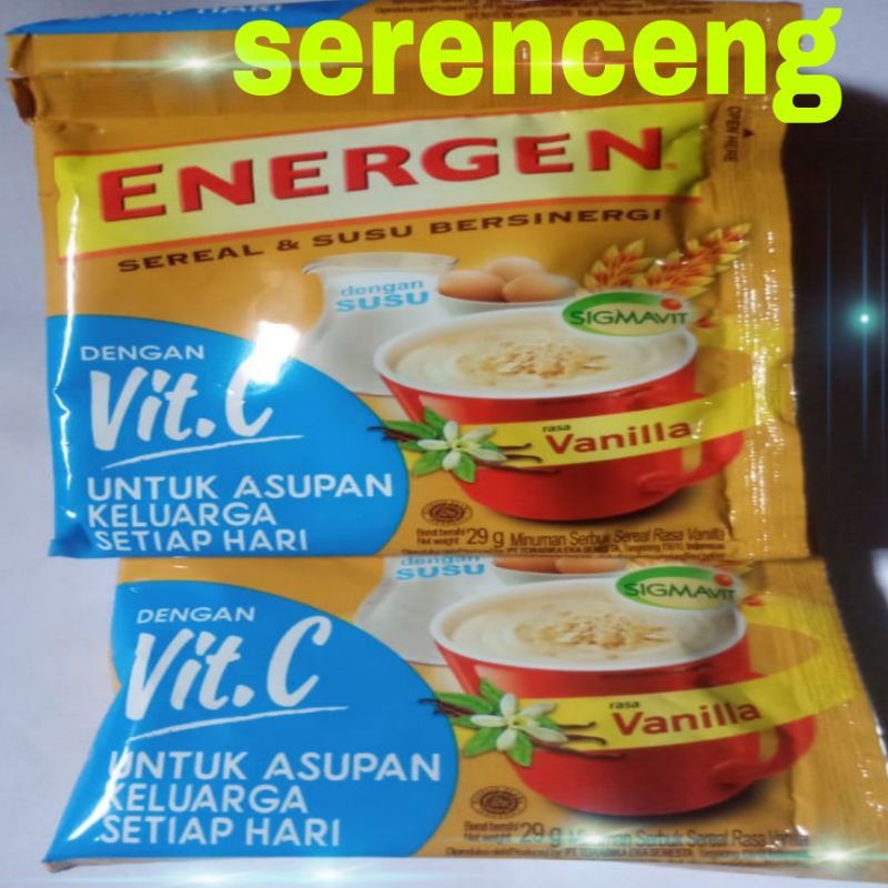 

energen sereal rasa vanila 1 renceng isi 10 sachet