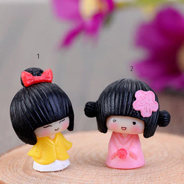 Miniatur Anak Gadis Lucu Ornamen Bonsai Plastik Dioarama Miniatur - MNOH14