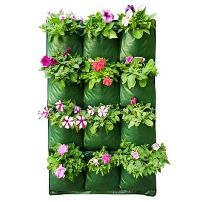 Wall Planter BAG 18 Kantong 3 x 6 Kantong  EASY GROW POT TANAMAN GANTUNG DINDING BUNGA