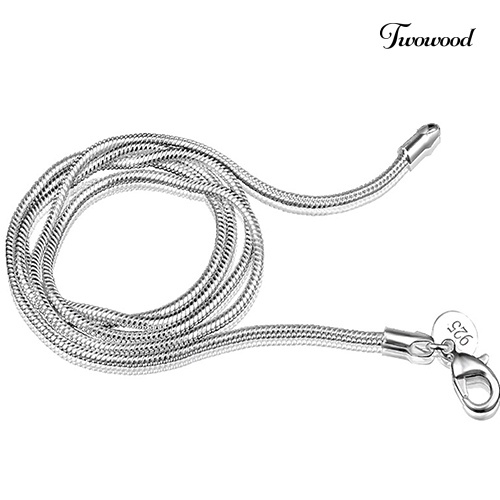 Kalung Rantai Ular Bahan 925 Sterling Silver Ukuran 2mm Untuk Wanita