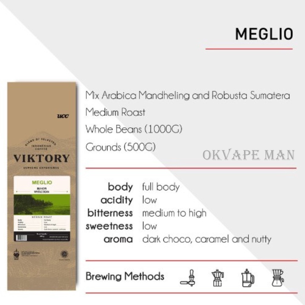 

Viktory Whole Bean Coffee - Meglio 1kg