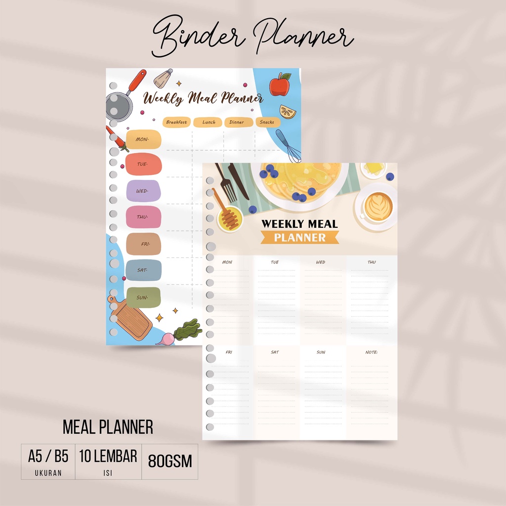 

Laris Isi Binder Loose Leaf A5 & B5 Meal Planner LL06B