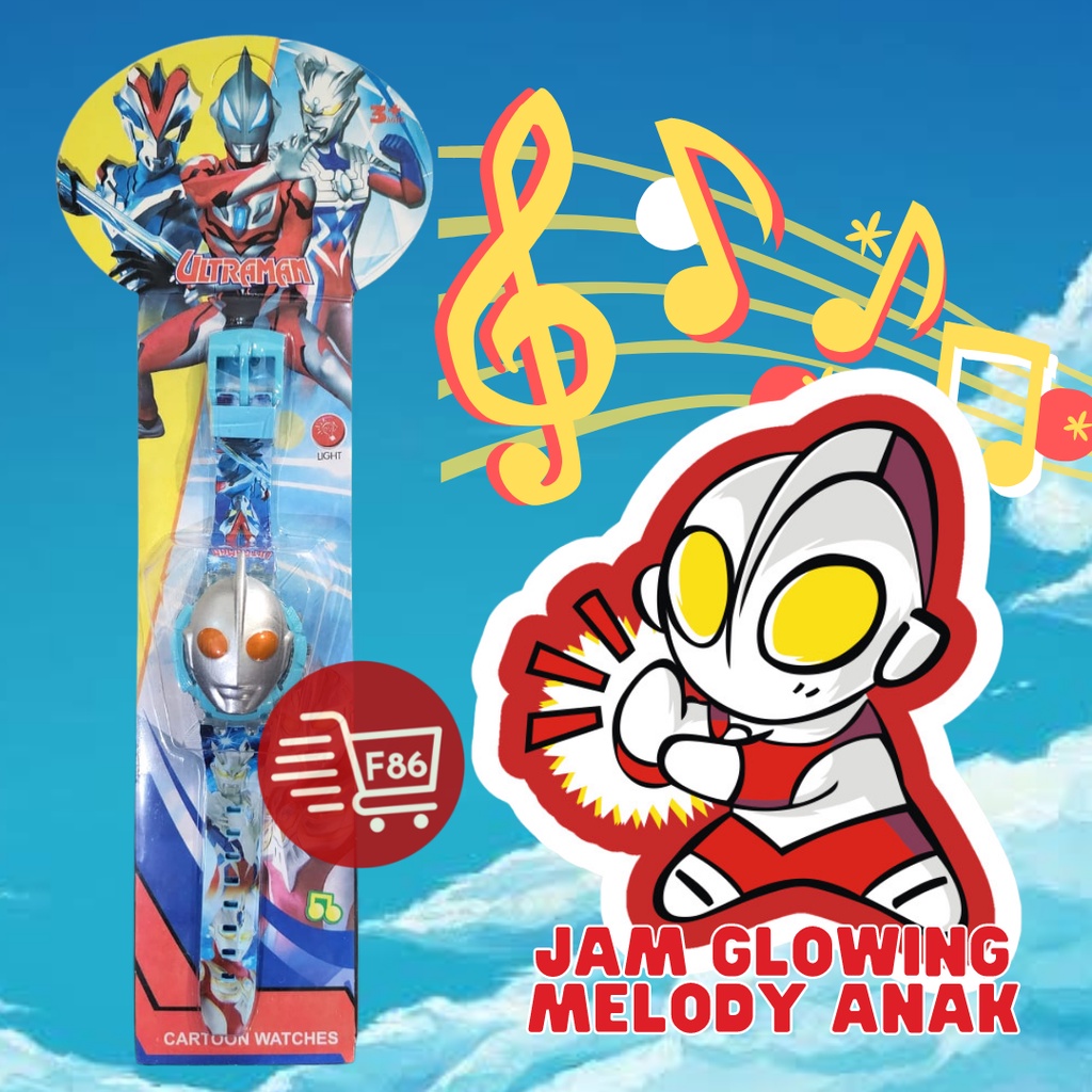NEW JAM TANGAN ANAK MUSIC DAN LAMPU GLOWING WATCH KARAKTER