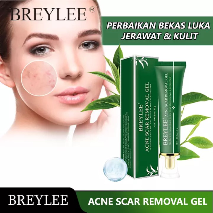 BREYLEE GEL PENGHILANG JERAWAT BEKAS LUKA 30G ACNE SCAR REMOVAL GEL& PEMUTIH KULIT