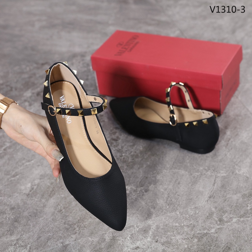 V Leather Flats V1310-3