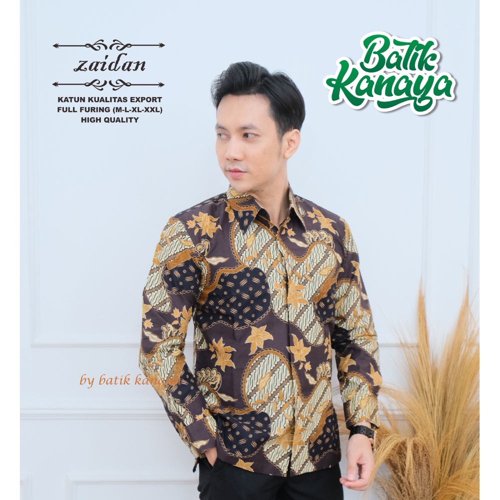 Kanaya - Baju Batik Pria Lengan Panjang Full Furing Bahan Katun Kualitas Expor ZAIDAN