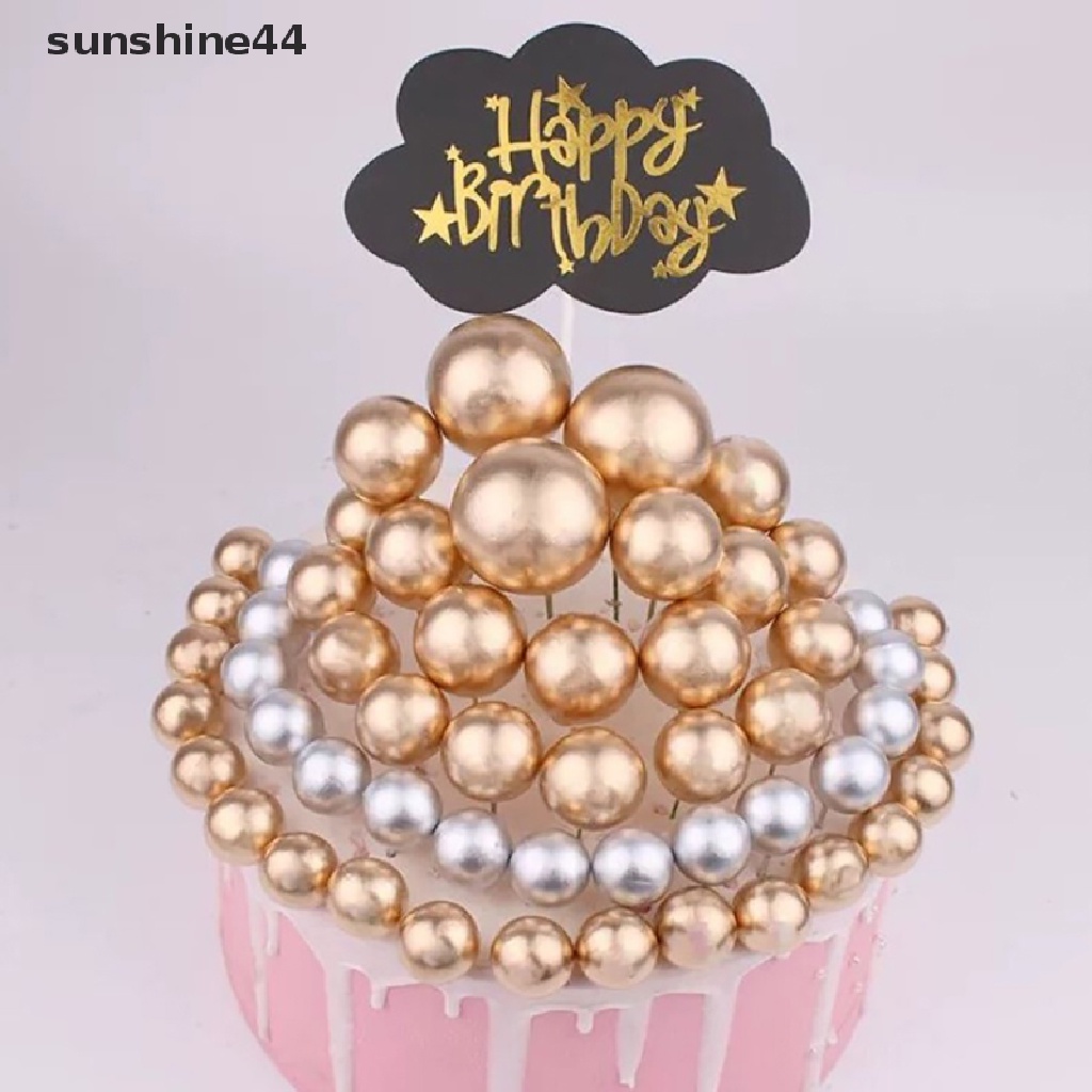 Sunshine 10pcs Topper Kue Bentuk Bola Kreatif Untuk Dekorasi Kue