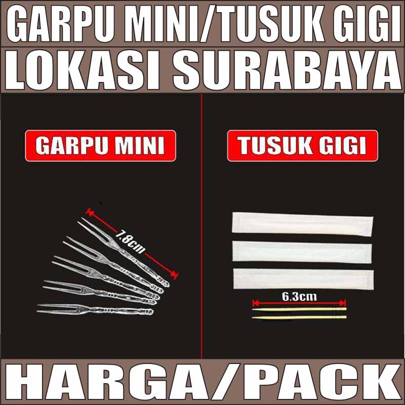 Garpu Buah Mini Plastik atau Tusuk GIgi Bambu Kayu Per Pack SBY