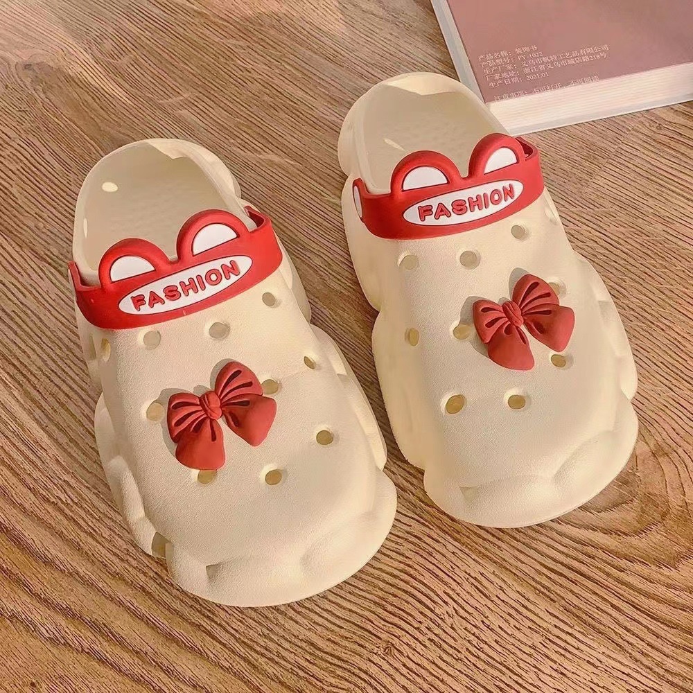【New】FRS Home Penggunaan di rumah musim panas gadis jantung lubang sepatu non-slip kamar mandi memak