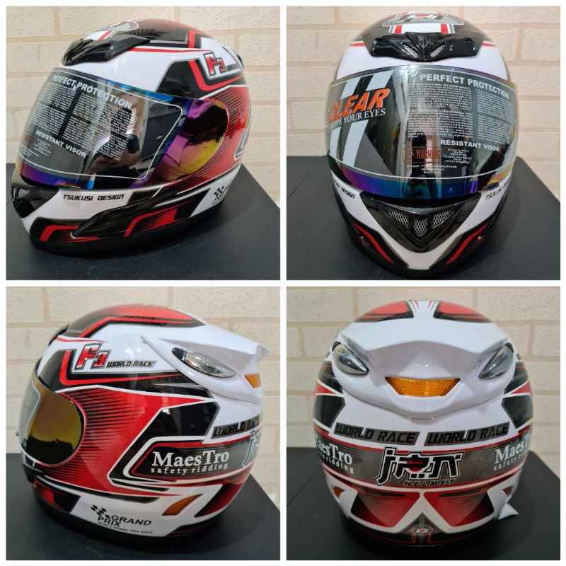 Helm JPN fullface F3 putih gloss