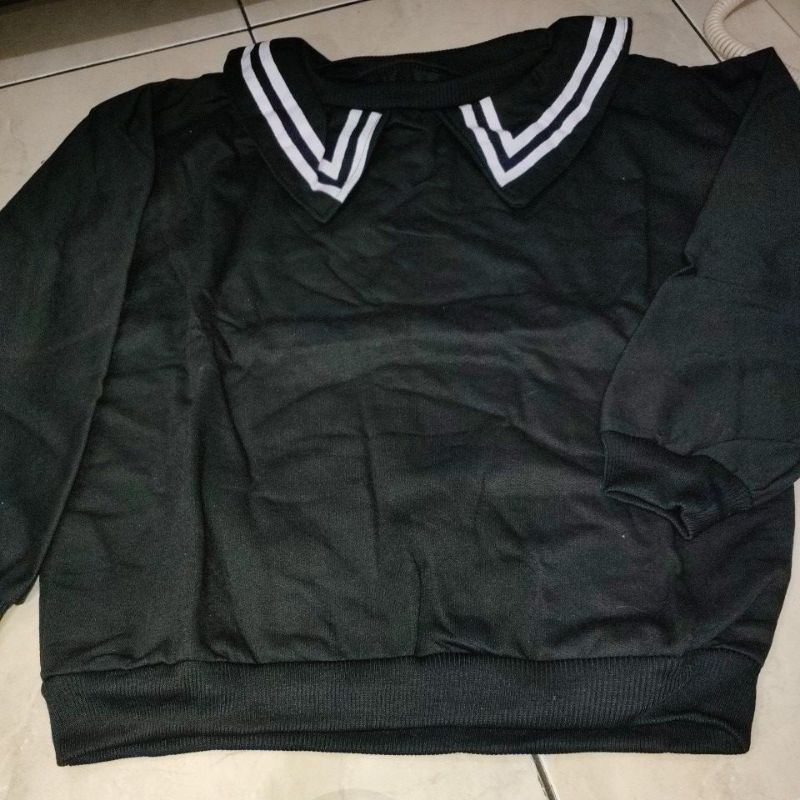 Pulma top sweater crewneck bahan fleece