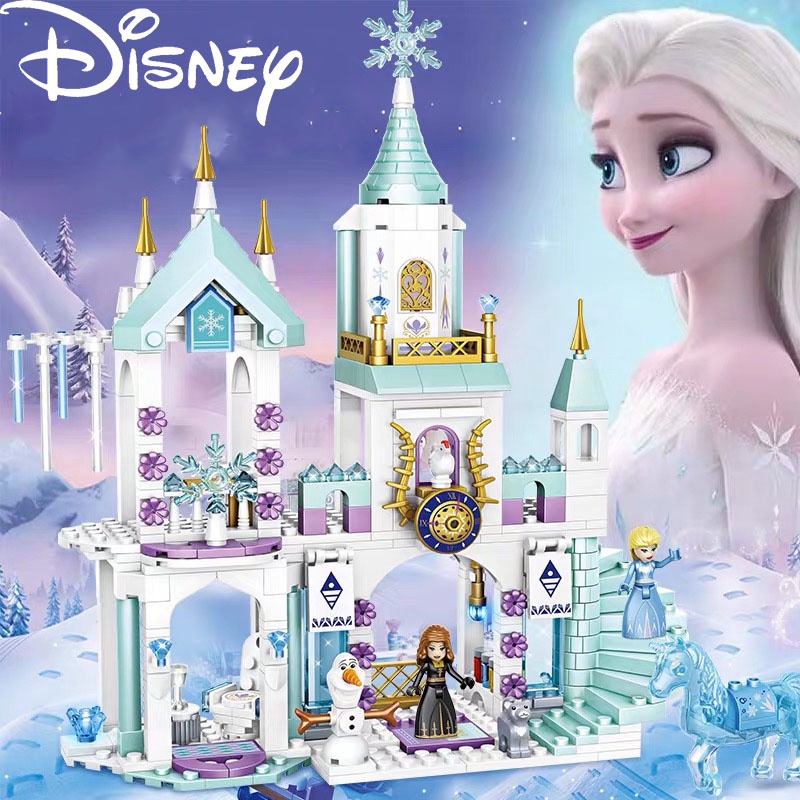 Mainan Balok Bangunan Model Kastil Princess Disney Frozen Anna Elsa Klasik Untuk Hadiah Anak Perempuan