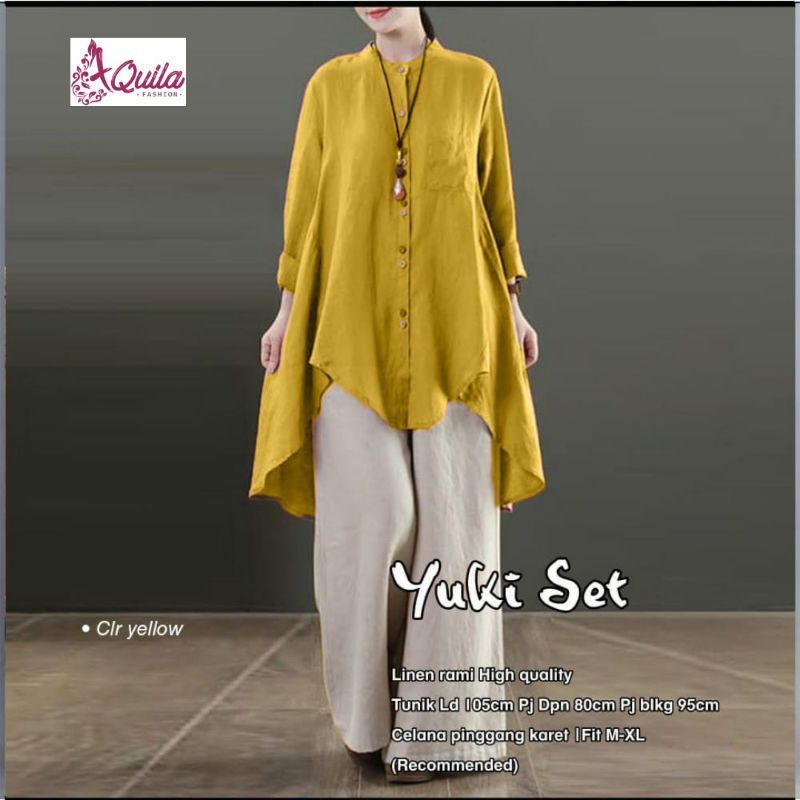 Yuki Set || Set atasan dan celana linen