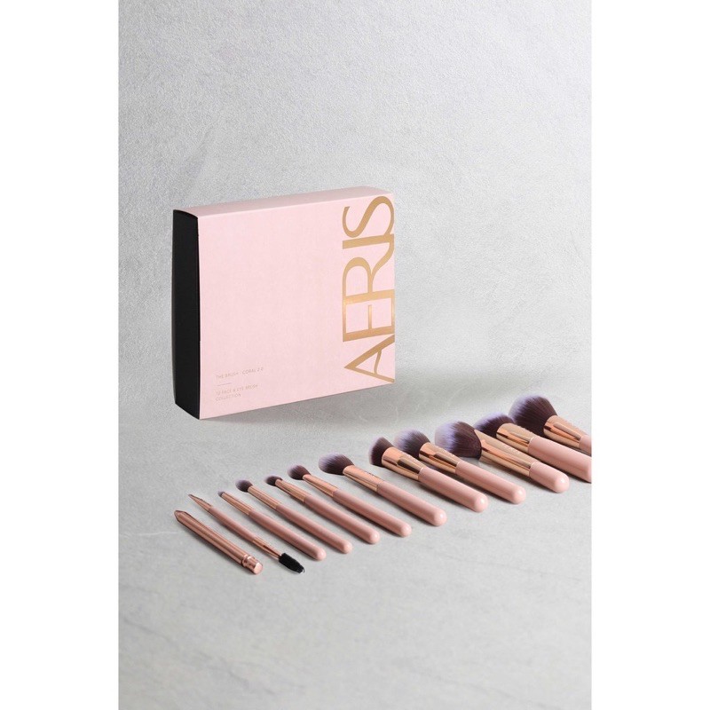 AERIS BEAUTE - The Coral 2.0 (12 pcs Face &amp; Eye Brush Set) ORIGINAL  | Allaboutface