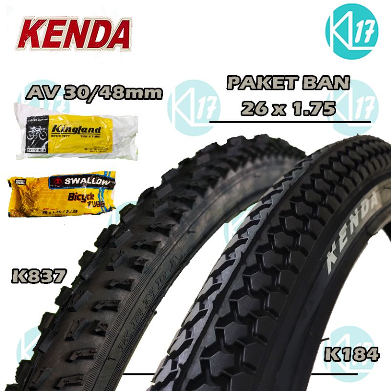BAN LUAR 26 X 1.75 KENDA PAKET BAN LUAR DAN DALAM SEPEDA 26 GUNUNG MTB PAKET HEMAT BAN SEPEDA 26