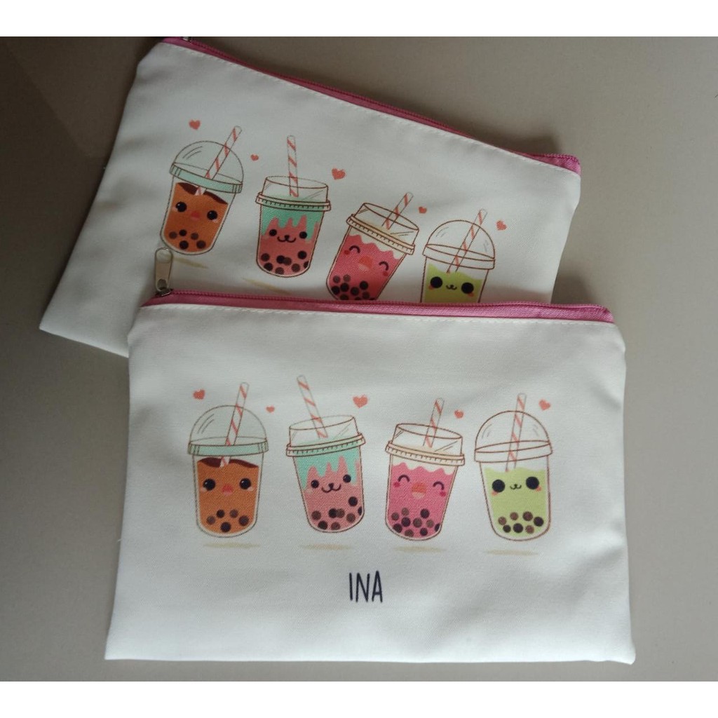 DOMPET KANVAS / POUCH ZIPPER KANVAS (BISA CUSTOM DESAIN) - MINIMAL ORDER 10 pcs